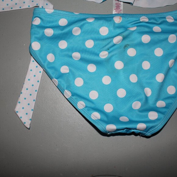 Blue & White 2 Pcs Justice Tankini Swimsuit Size 12 1/2 - Picture 7 of 11